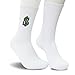 NQDWX White Socks with Green and Purple Embroidered Dollar Sign – Trendy Cotton Crew Socks for Men & Women, Funny Money Gift Socks, Streetwear Fashion Style.(024)