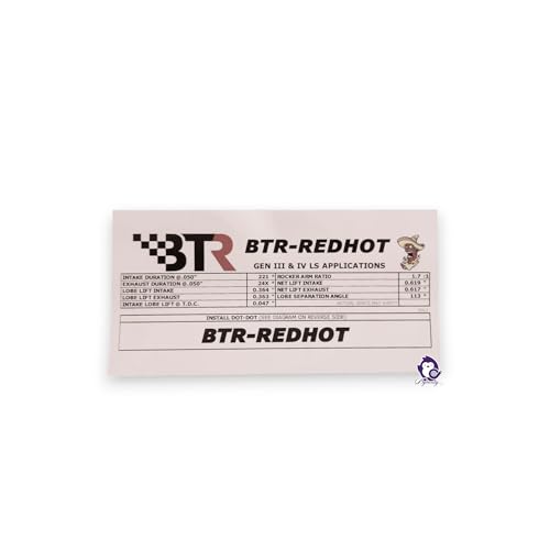 Dynosty Brian Tooley Racing BTR Red Hot LS Cam LS1 LS2 LS3 5.7L 6.0L 6.2L Camshaft - Image 5