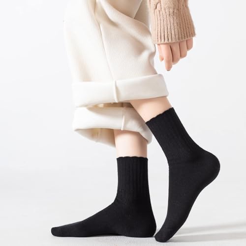 Image of PADFOM Women Thin Cashmere Socks, Soft Socks Women Above Crew Socks 5 Pairs Size 5-9