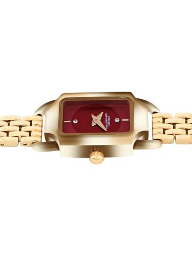 Image of French Connection Opessence Opessence Analog Maroon Rectangle Dial Watch for Women -FCN0177GM