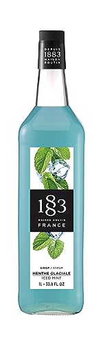 Image of 1883 Iced Mint Syrup for Drinks, Made in France, 1 Liter Glass Bottle