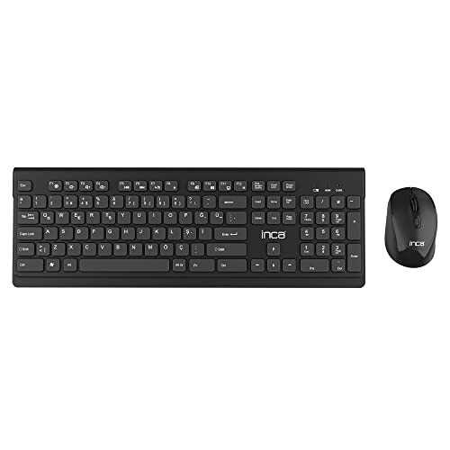 Inca Iws-519 Set Tastiera E Mouse Wireless Multimediale Slim Con Design Cioccolato