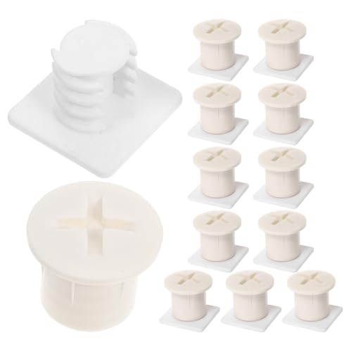 Lurrose 6 Juegos Tapones de Rosca de Plástico Blanco para Tornillos de Toboganes Infantiles, Accesorio Seguro Superficie Lisa y Diseño Redondeado Parques