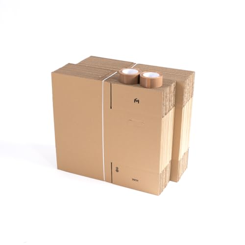 Lot de 40 cartons de déménagement pour livres 35x27,5x30cm avec 2 adhésifs kraft offerts