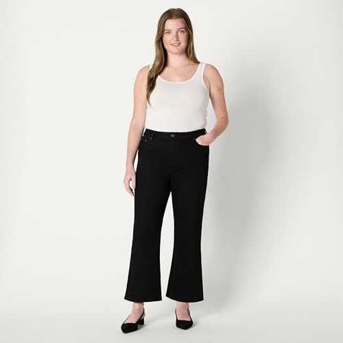 Amazon Essentials Women's Women's Medium Stretch Mid-Rise Kick Crop Jean, Black, 8 by Amazon Essentials - Image 6