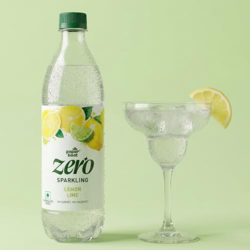 Image of Paper Boat Zero Lemon Lime Sparkling (Soda) Water - Pack of 4, 600 ml Each | Zero Sugar, Zero Calories | Sugar Free | Flavoured Carbonated Water | No Aspartame