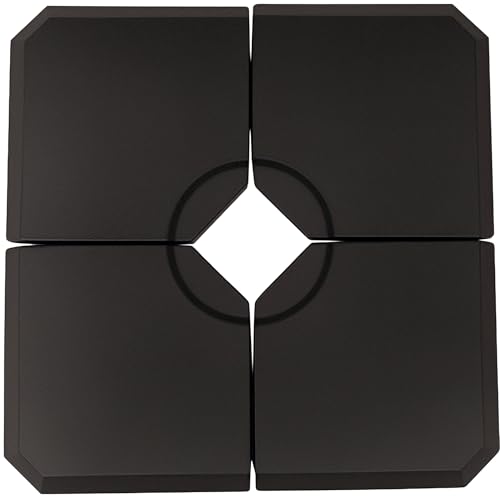 Outsunny Pied de Parasol Lot de 4 Dalles pour Parasol à Lester - A remplir d'eau jusqu'à 80 kg ou de Sable jusqu'à 120 kg - dim. tot. 100L x 100l x 9,5H cm...