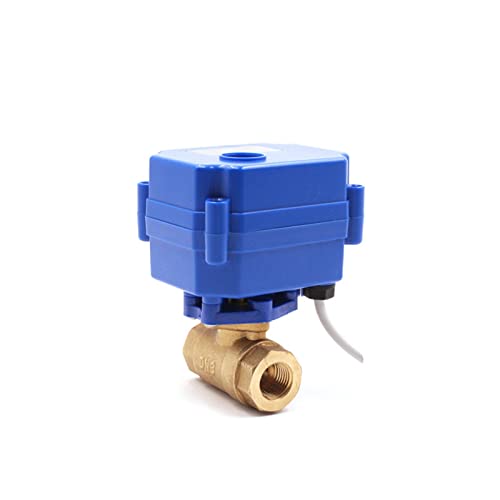 Válvula de bola motorizada DN8 DC12V de latón de 2 vías con 2 cables 2