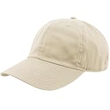 Unisex Classic Baseball Cap | Low Profile Soft Top Unstructured Cotton Baseball Cap | Adjustable Size Buckle for Women Men - Beige