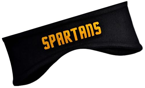 Polar Fleece Ear Warmer Headbands with Custom VELVET Text for Cold Weather Sports and Casual Wear (BLACK)