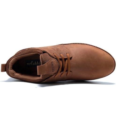 Image of Arkbird Casual Sneakers, Breathable Lace-Up Leather Walking Shoes Comfortable Fashion Sneakers for Men Daily Work