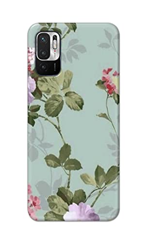 Image of Printed Hard Back Cover Case for Mi Redmi Note 10T 5G | Mi Redmi Note 10 5G Back Cover (Floral Painting) -1302