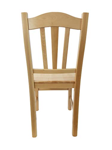 Totò Piccinni Ordine Minimo 2Pz, Sedia Silvana In Legno Di Faggio, Altissima Qualita', Robusta 8Kg, Già Montata (Naturale, Seduta Massello) - 5