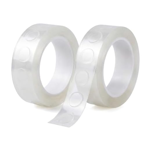 2 Rolls Double Sided Adhesive Dots, 200 Pcs Clear Sticky Dots for Crafts, Balloons, Party Decorations, Removable & Mess-Free