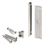 Prime-Line U 95125 Latch Shield Guard, in-Swing, 6 inch Height with Fasteners, Satin Nickel (Single Pack)