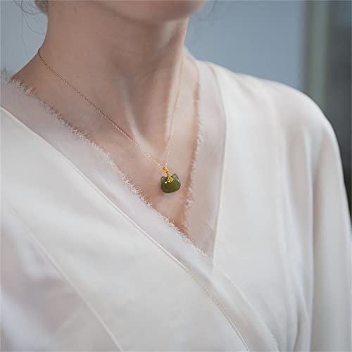 Looyuupee Green Natural Jade Necklace, Cat Shape Jade Pendant For Women, Jade Jewelry For Women Lucky Gifts For Girls Women (925 Sterling Silver With Gold Plated) #TOP7