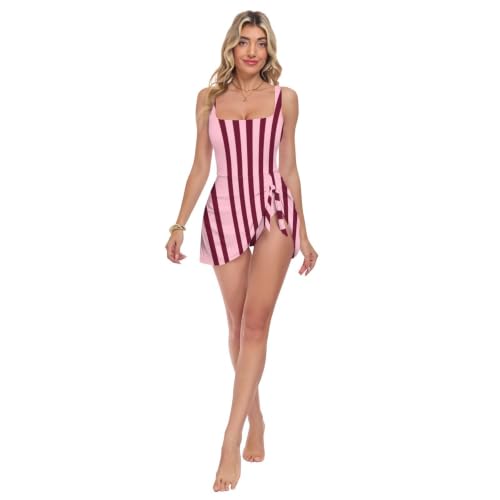 Robe de bain une pièce avec jupe amovible bordeaux pour sculpter la silhouette