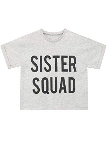 Ping Pop Camiseta de Crop Eslogan para niñas Sister Squad James Charles Inspirado Gris 15-16 Años