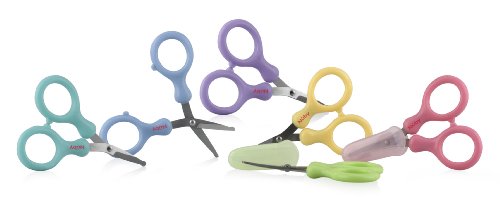 Nuby Baby Care Stainless Steel Scissors, Colors May Vary