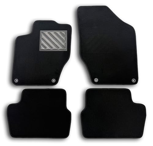 Peugeot 308 I 2007-2013 Alfombrillas a Medida, Antideslizantes, Talonera de Goma Reforzada, Botones de Fijación