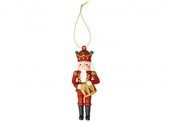 Delightful Multicolor Christmas Glitter Drummer Hanging Decoration - (1 Pc.) - Eye-Catching Design - Perfect Hanging Tree Decor
