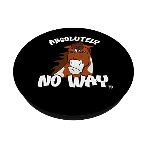 Absolutely no way grumpy chestnut skewbald horse funny rider PopSockets Swappable PopGrip, Black - Image 2