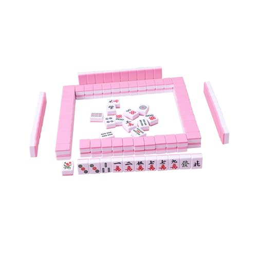 LIXSAZSE Juego de portátil Mini Mah Jong con 144 fichas, versión Tradicional China, Ideal para Pasar el Tiempo Libre en Familia, tamaño de Viaje, Rosa, 26x18x12 mm - imagen 5