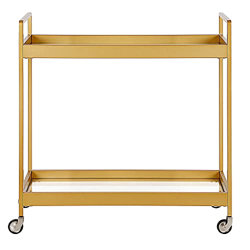 Image of Cooper 33'' Wide Rectangular Bar Cart in Brass