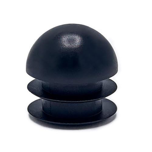 Image of Outwater Plastic 1 inch Dia. Round Tubing Dome End Caps, Finishing Plug for Round Tubing Chair Glide, Floor Protector, Fits Multi Gauge Tubing, USA Made, 100 Pack