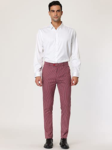 Lars Amadeus Men's Stripe Dress Pants Slim Fit Formal Business Prom Trousers3