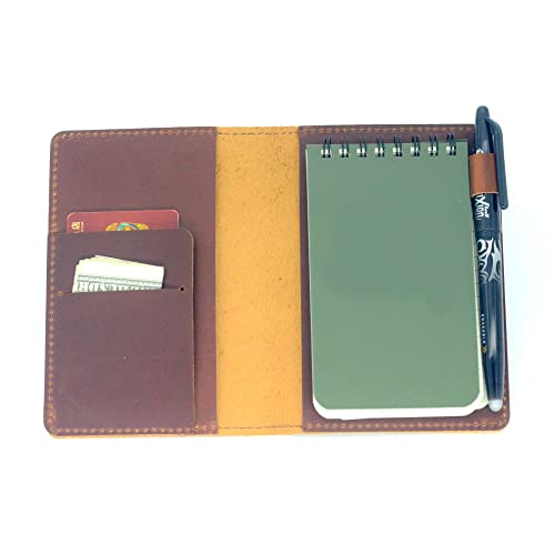 JJNUSA Compatible con cuadernos de espiral Rite in the Rain - Funda de piel para cuaderno encuadernado de 7,6 x 12,7 cm, color marrón