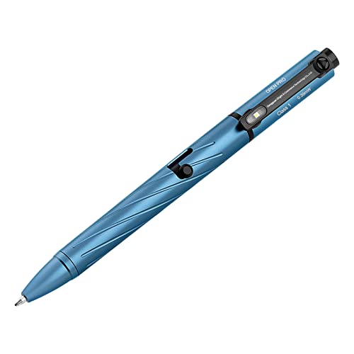 OLIGHT Open Pro 120 Lumens LED Pen Light with Green Beam, Rechargeable EDC Flashlight with Pen for Writing, Work, Adventure, Professional Business Gift (Lake Blue)