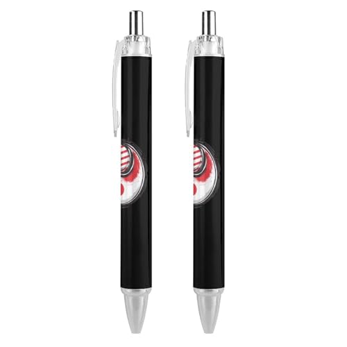 THKVSV Bolígrafos Yin-yang con la bandera de Estados Unidos y Japón, tinta negra, bolígrafo retráctil para hombres y mujeres, suministros de oficina, 2 unidades