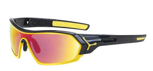 Cébé S'Print Lunettes de Soleil Homme Noir Brillant/Jaune