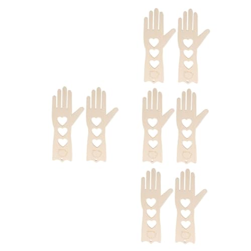 Tofficu 4 Pares modelo de tejido de guantes calcetín modelo guantes de tejer accesorios peine manivelas modelo de exhibición de guantes de guantes de madera de bricolaje Beige