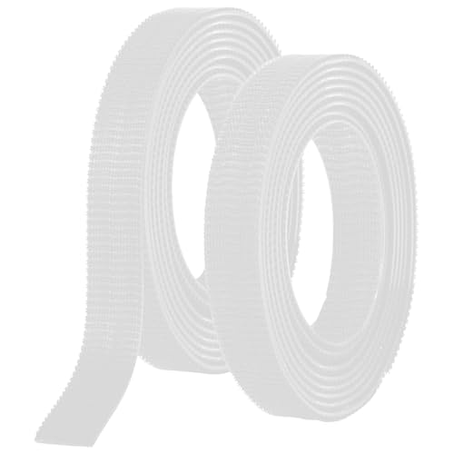 JEYORZY 2x Hook y Loop Tape, Hook y Loop Extrafuerte, Gancho y Cinta de Lazo Extra Fuerte, Adhesivo Doble Cara Extrafuerte, para Evitar el Deslizamiento de Cojines de Sofá, Alfombras (Blanco, 2cm*1m)