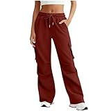 Generisch Wanderhose Damen Relaxed-Fit Multi Taschen Casual Einfarbiger Leicht Strapazierfähig...