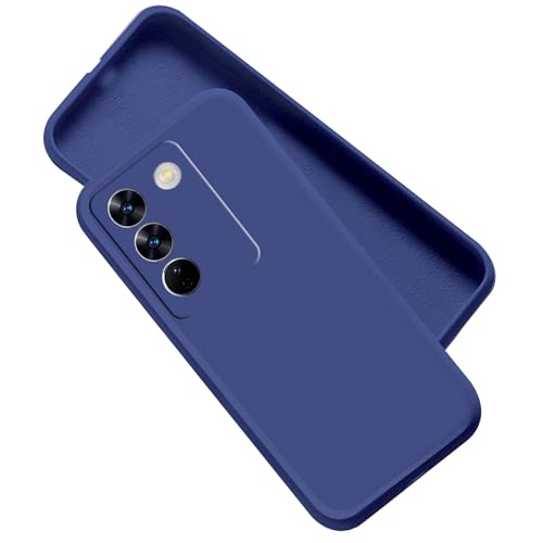 Image of A rtistque Liquid Silicone Back Cover Case for Vivo T3 5G Shockproof TPU Soft Flexible with Camera Protection - Blue