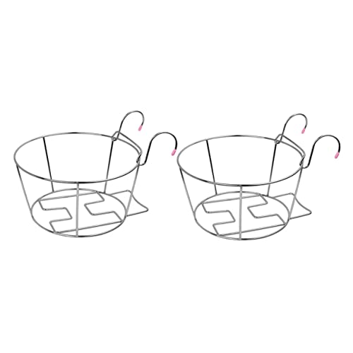 JOINPAYA 2 Piezas Soportes para Macetas Colgantes de Acero Inoxidable Resistentes y Duraderos con Diseño Sencillo para Balcón Jardín Interiores y Exteriores de Unidades