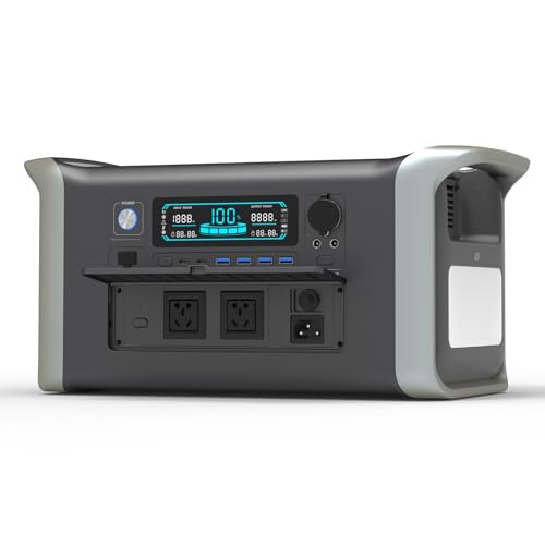 Dimureo APower1000 Portable Power Station with Vehicle-Grade LiFePO4 Battery,1024Wh 11-Port PowerHouse, W/2 1600W Rated voltage AC Outlets,1H Fast Charging, Auto-Hibernate,UPS Uninterruptible Power