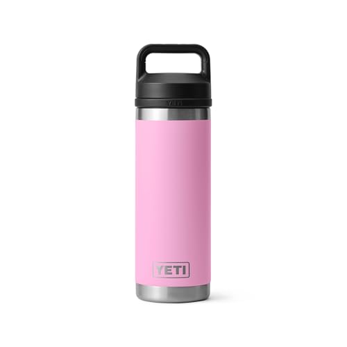 Image of YETI Rambler 18 oz Bottle, Leakproof, Vacuum Insulated, Stainless Steel with Chug Cap, Power Pink