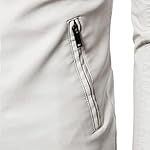 Maiyifu-GJ Men's Faux Leather Jacket Stand Collar Motorcycle Leather Jackets Casual Lightweight Zip Up Biker Coat