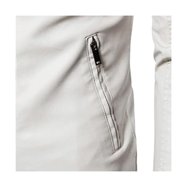 Maiyifu-GJ Men's Faux Leather Jacket Stand Collar Motorcycle Leather Jackets Casual Lightweight Zip Up Biker Coat