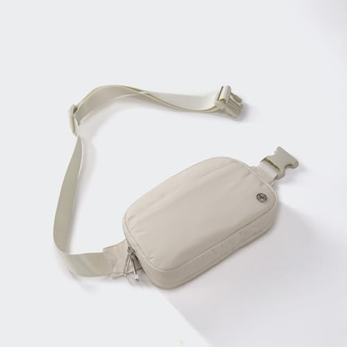 Image of Pander Everywhere Belt Bag for Women, 5 Zipper Pockets Nylon Crossbody Fanny Pack Purse (White Opal)