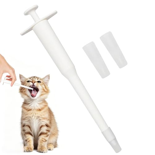 Oneyee 1 Pcs Animal Medicine Feeder Pill Dispenser White Dog Pill Distributor Reusable Medicine Cat Tablet Dispenser Plastics Side Grip Press Type Feeding Dispenserfor eeding Small Dogs Cats Animals