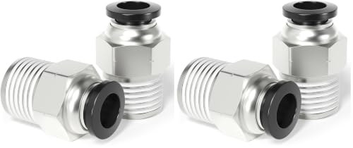 Image of TAILONZ PNEUMATIC Male Straight 6mm Tube OD x 1 /4 Inch NPT Thread Push to Connect Fittings PC6-N2 (Pack of 20)
