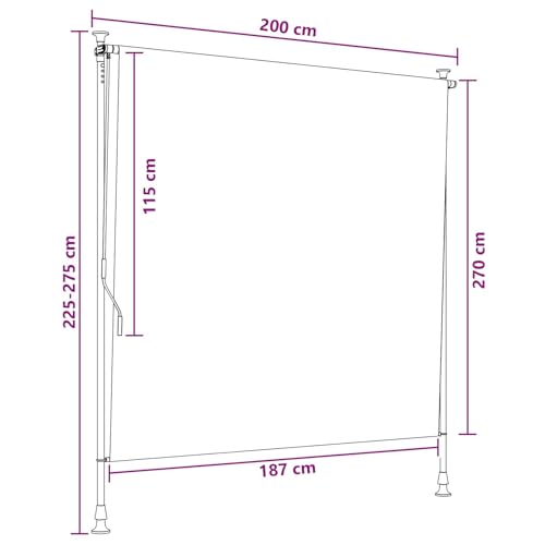 Store roulant extérieur sable polyester 180g/m² ajustable 150x270 - 7
