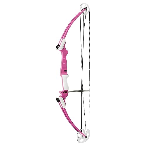 Genesis Archery Compound Bow w/Adjustable Draw Length from 15-30 Inches & Adjustable Draw Weight Range of 10 to 20 Pounds, Left-Handed, Pink (4 Pack)