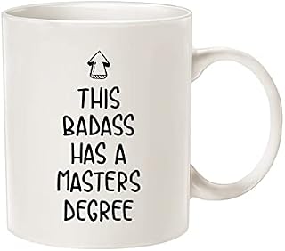 Funny Graduation Coffee Mug Gift, This B Has a Masters Degree Cups for Graduates School Students, White 11 Oz