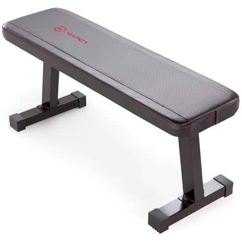 Marcy Flat Utility 600 lbs Capacity Weight Bench for Weight Training and Ab Exercises SB-315 , Black Cover